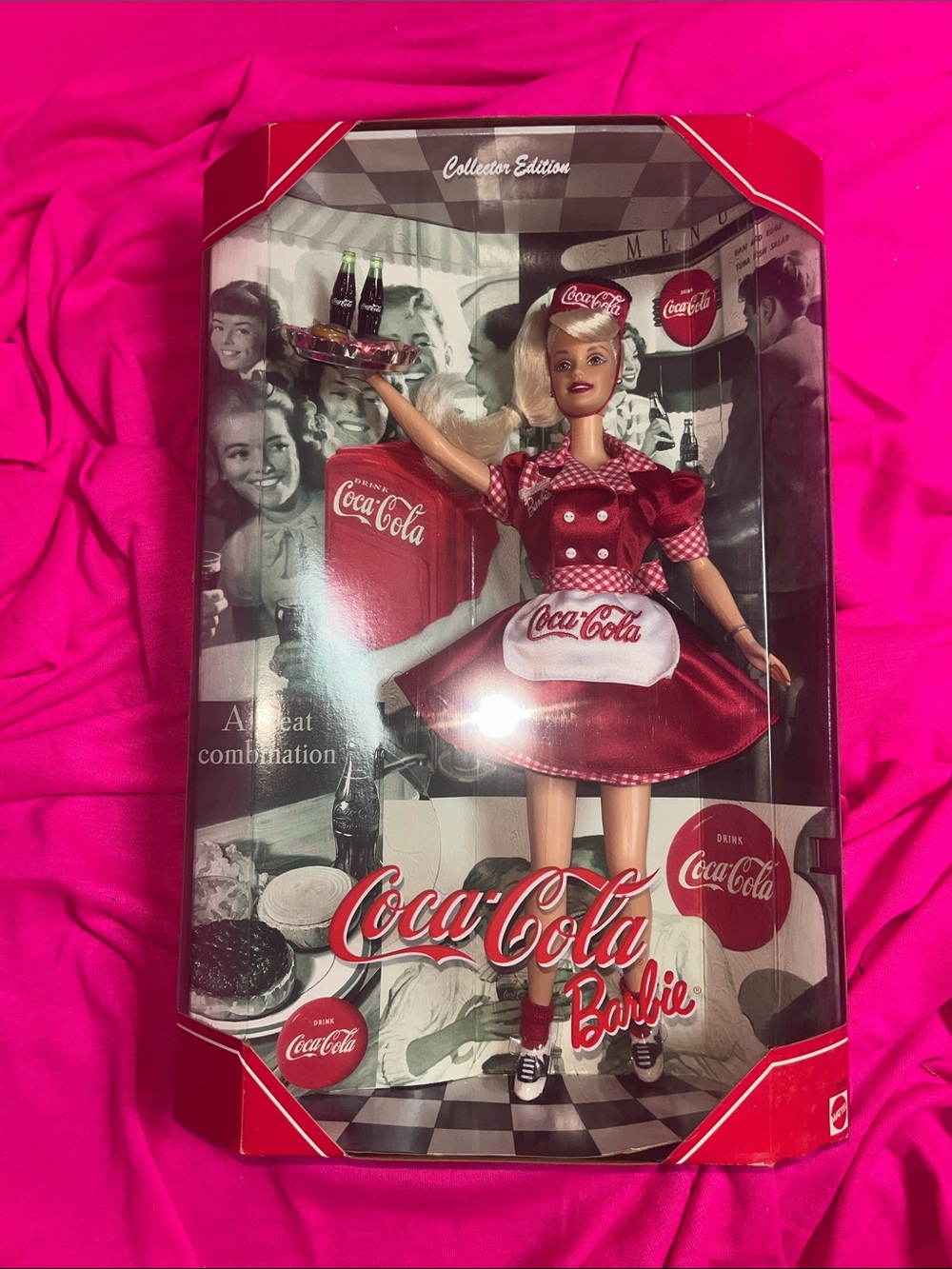 NRFB 1998 Coca-Cola Barbie Doll Carhop Waitress Collector Edition 22831